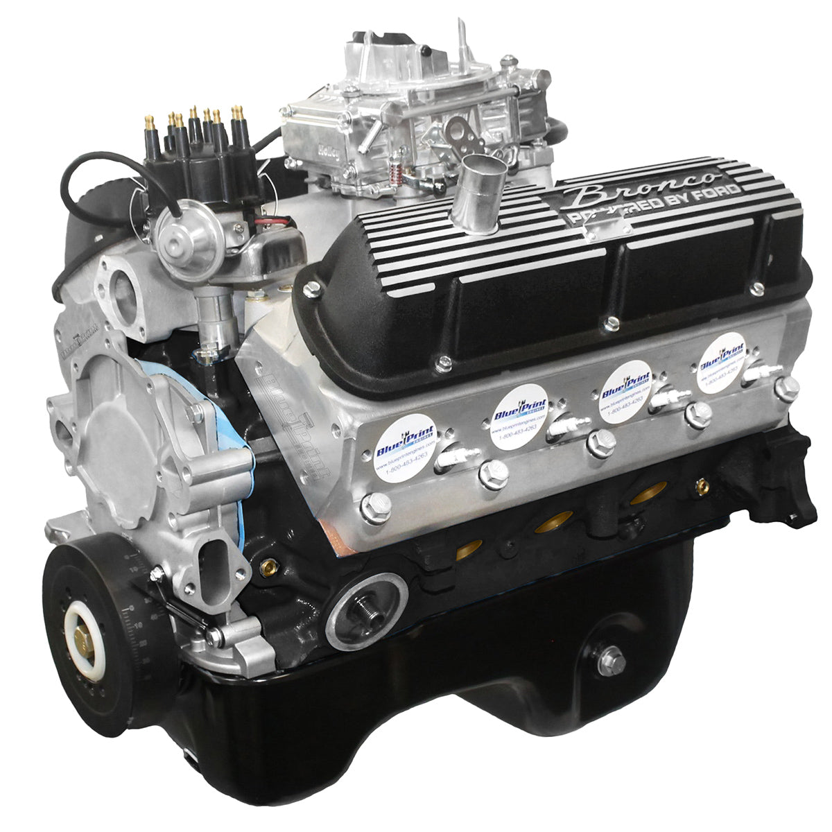 New BluePrint Small Block Ford 302 c.i. Crate Engine - dressed longblock w/ carb - BP302MAXCTC